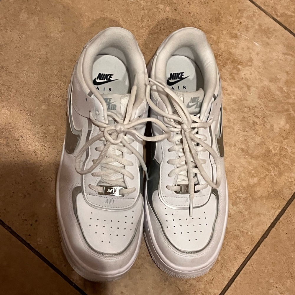 Nike Air Women’s White and Silver Sneakers